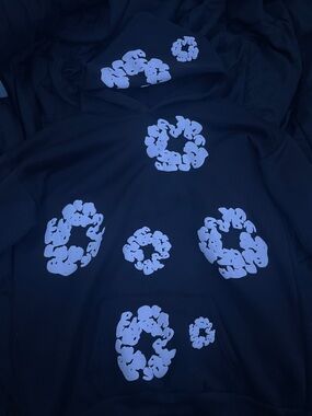 Men's Black Crewneck Sweater with White Graphic Circles